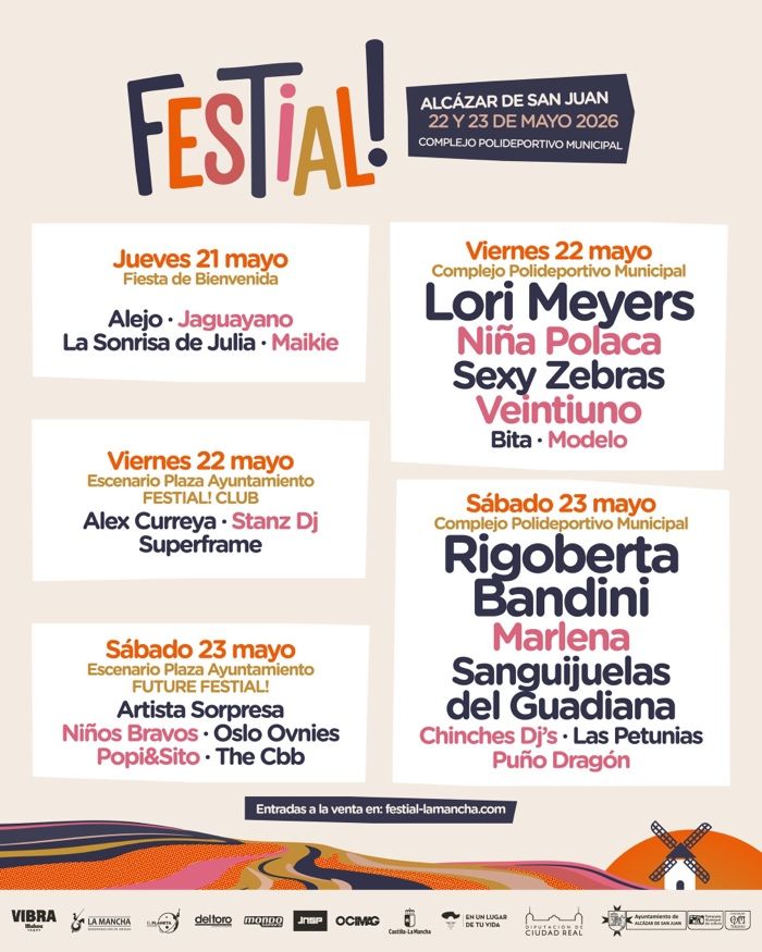 FESTIAL! 2026 ANUNCIA SU CARTEL POR DÍAS CON CABEZAS DE CARTEL COMO LORI MEYERS Y RIGOBERTA BANDINI